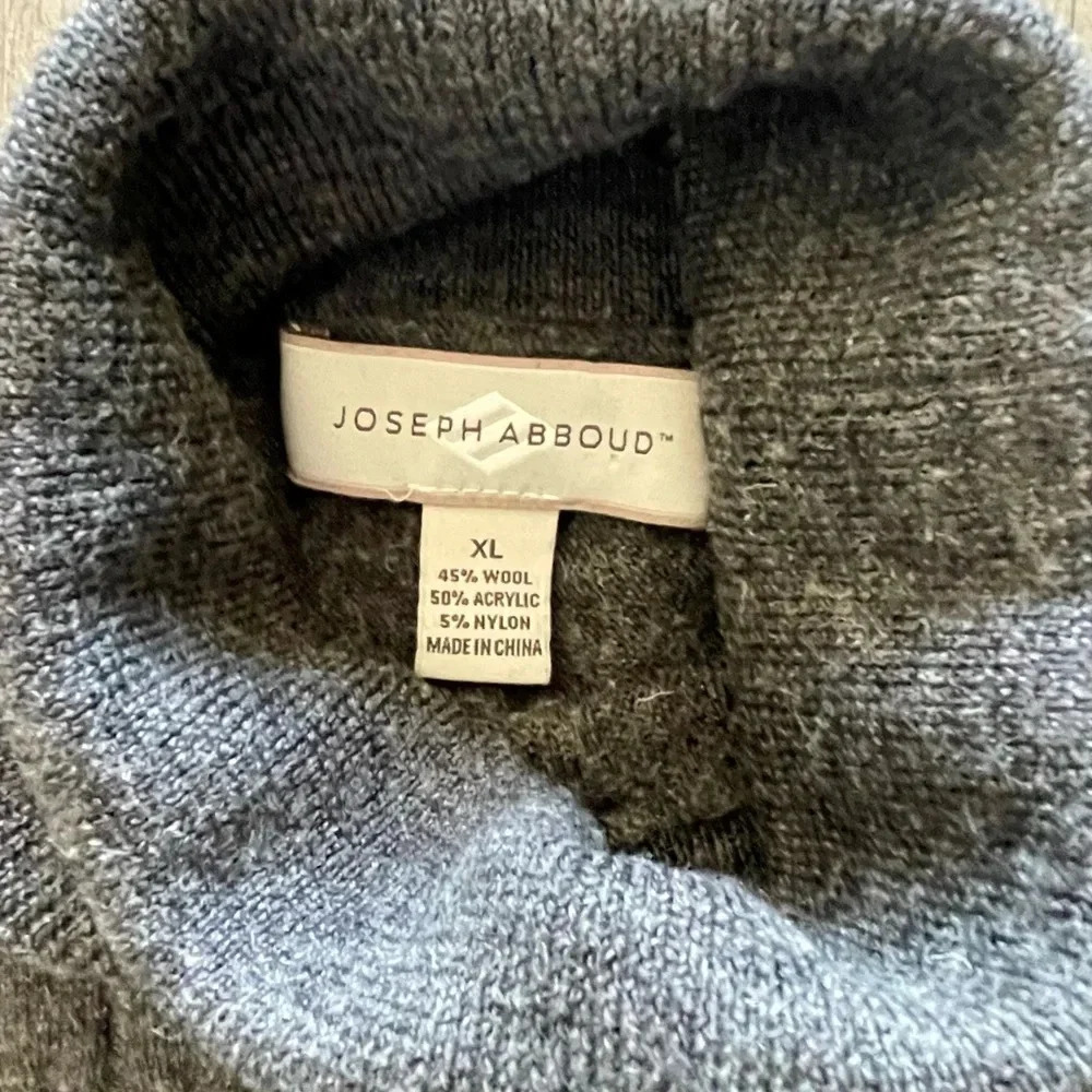 Joseph Abboud Gray Wool Blend Turtleneck Men’s. Sweater with elbow pads XL - Picture 7 of 13